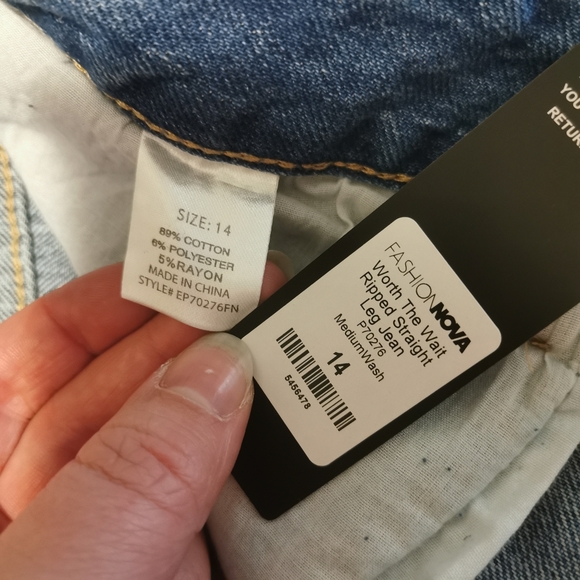 NWT Fashion Nova High Waist Straight Jeans Plus Size 14 - Picture 5 of 7